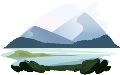Montaña y lago vívidos